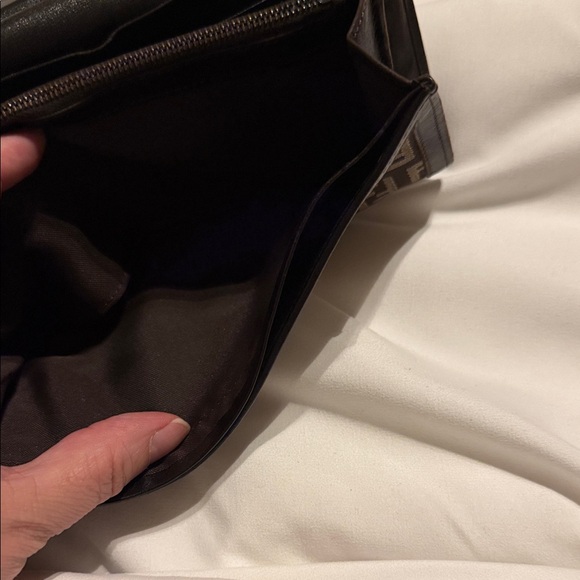 Fendi Brown Zucca FF Logo Continental Wallet with Silver Buckle - Picture 10 of 11